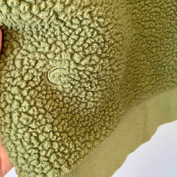 ZYIA ACTIVE Olive Green Flying V Fleece Bomber Jacket XXL Cozy Nubby Texture - Picture 3 of 8